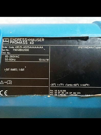 Used CORIOLIS MASS MEASURING FLOW SYSTEM PROMASS E