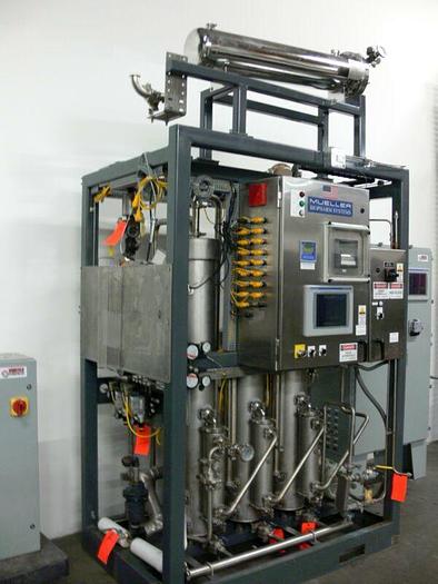 Used Mueller P6015-3 Multi Effect Water Still, WFI Skid w/ Control Cabinets MFG: 2011