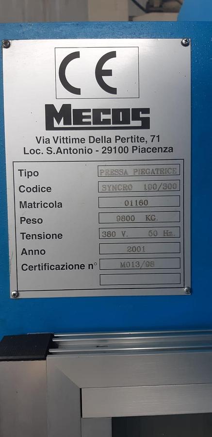Usato Pressa Piegatrice MECOS 3000 x 100 6 assi