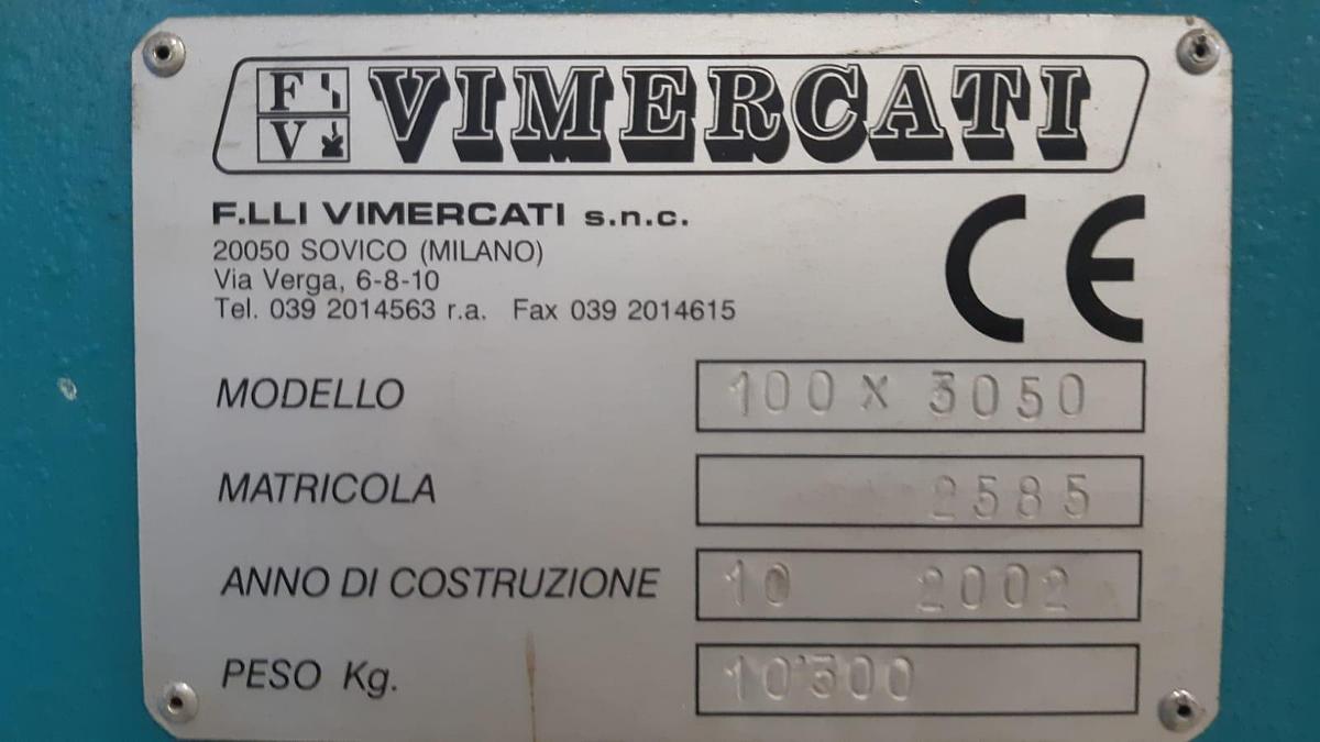 Usato Pressa Piegatrice VIMERCATI 100 x 3050