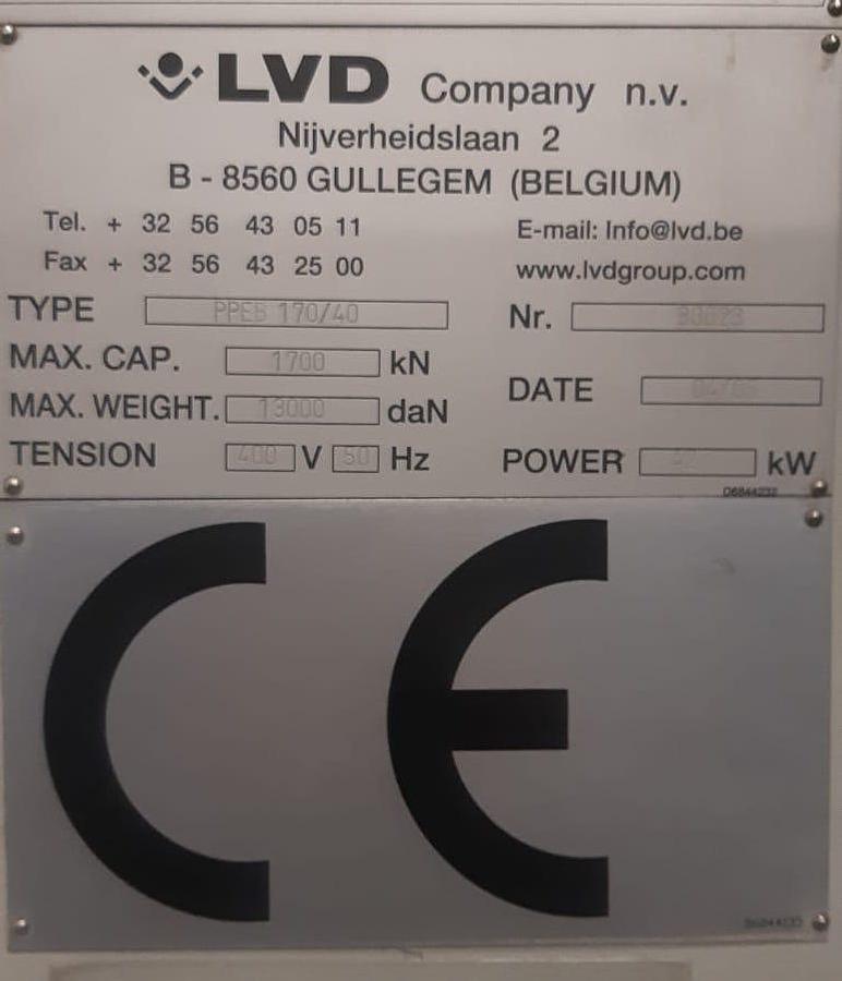 Usato Pressa Piegatrice LVD PPEB-8 170/40
