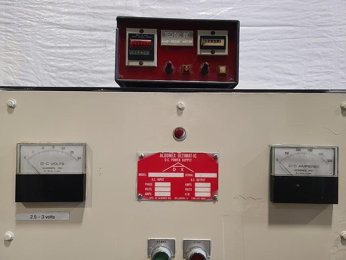 Used 500 AMPS 24 VOLTS Aldonex Ultimat-ic DC Power Supply Rectifier for Plating Anodizing  500A 24V