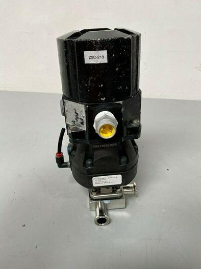 Used ITT Pure-Flo A209 Stainless Steel 3-Way Diaphragm Valve w/ 1" Sanitary Fittings