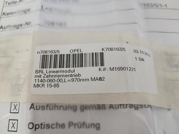 Linearmodul +- 0,05mm, MKR15-65, 1140-060-00/MA02/970mm, Rexroth, neu