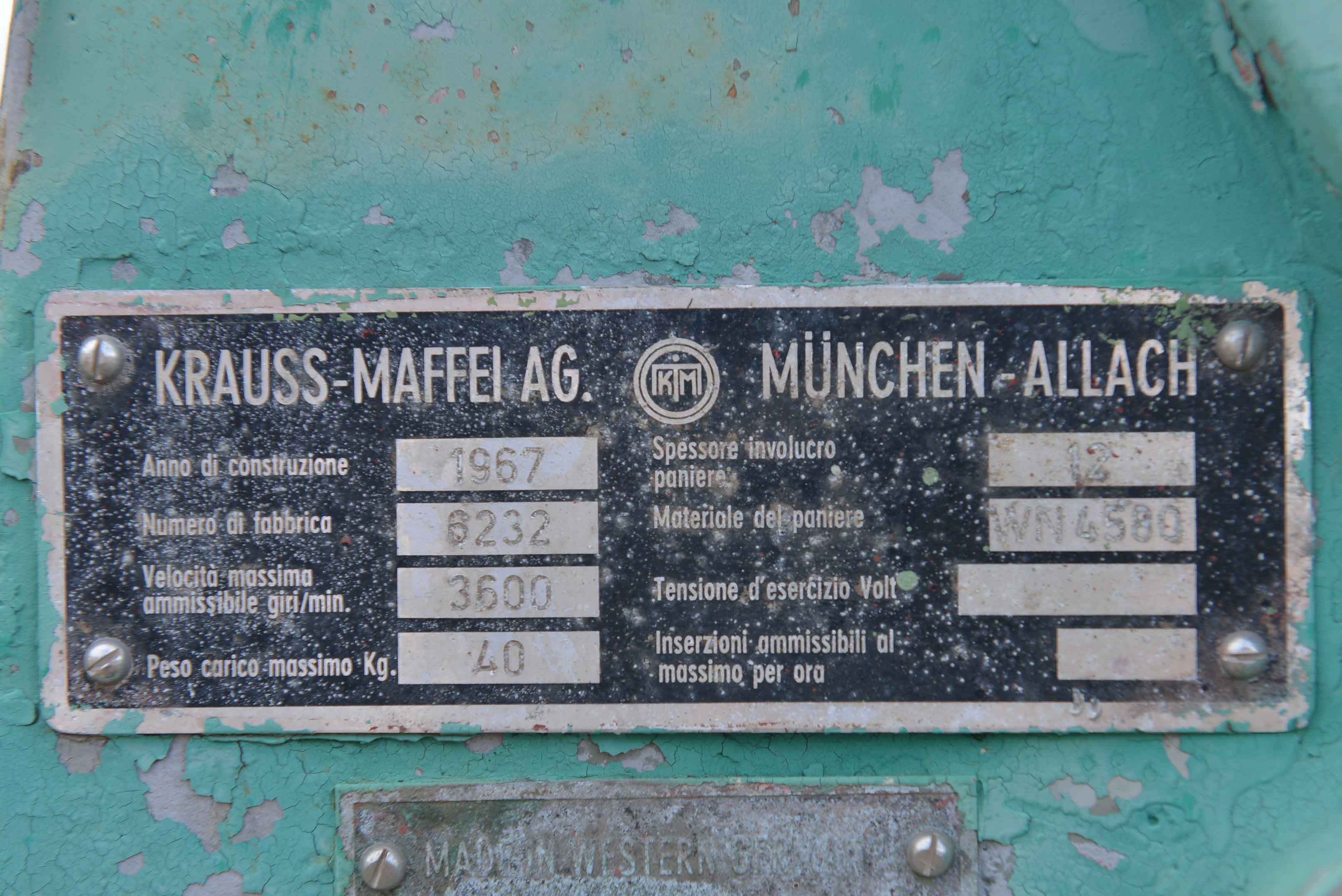 Used Krauss Maffei KVZ33 decanter centrifuge