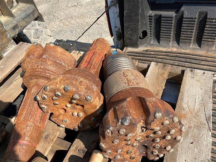 Used Lot of 8 Hammer Bits, Chuck & 2 Tri-cone Bits