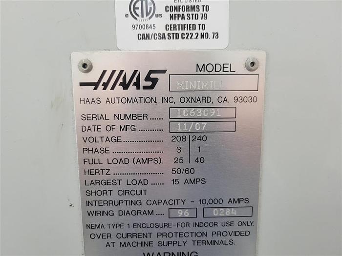 Used 2007 Haas Mini Mill
