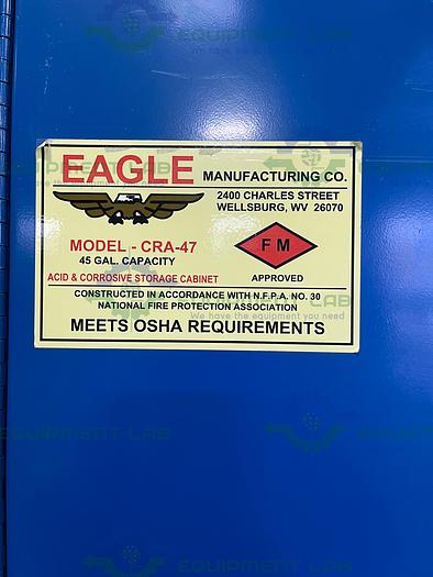 Used Eagle Manufacturing CRA-47 45 Gallon Acid & Corrosive Safety Cabinet