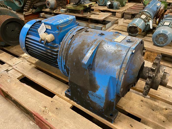 Used ASEA Electric motor with reducer 7,5 kW