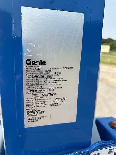 Used 2016 GENIE GR20