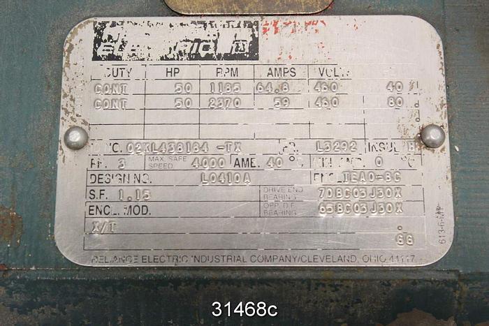 Used Reliance 02KL438184 Dc-Motor, 50 Hp #31468