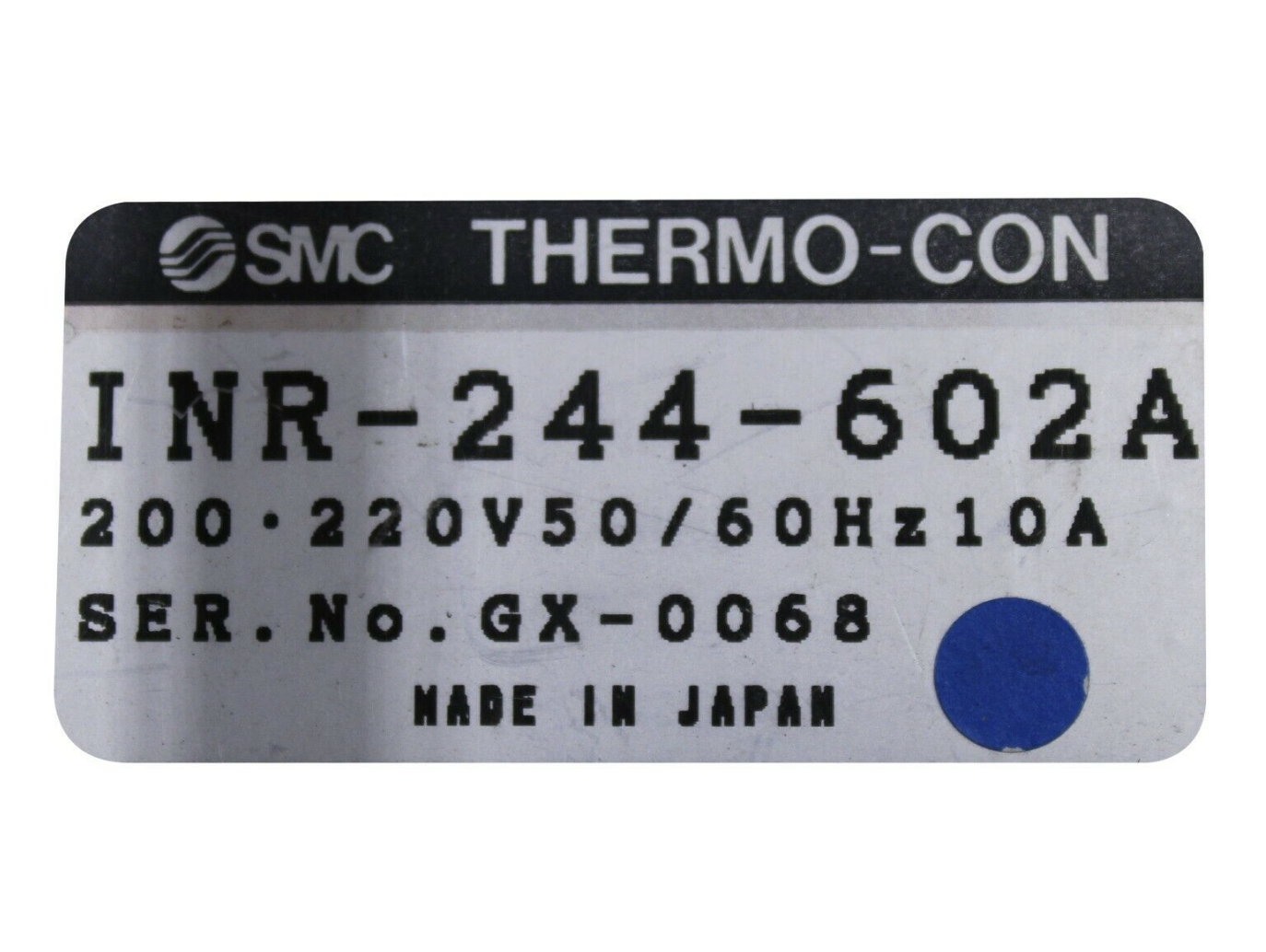 Used SMC THERMO-CON 200-220V 50/60HZ 10A INR-244-602A