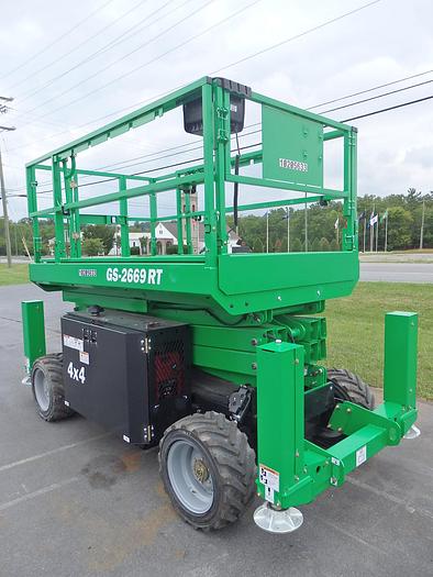 Used 2019 GENIE GS-2669 RT 4WD Diesel Scissor Lift