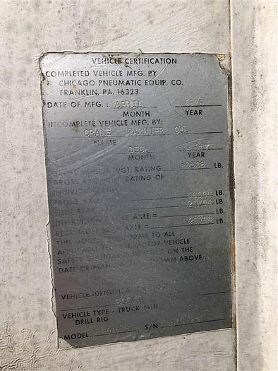 Used 1978 Chicago Pneumatic 650 S/S Drill Rig