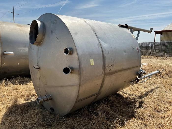Used Tank, 2,250 Gallon, S/st, Slight Cone Bottom, Storage Tank #S744585
