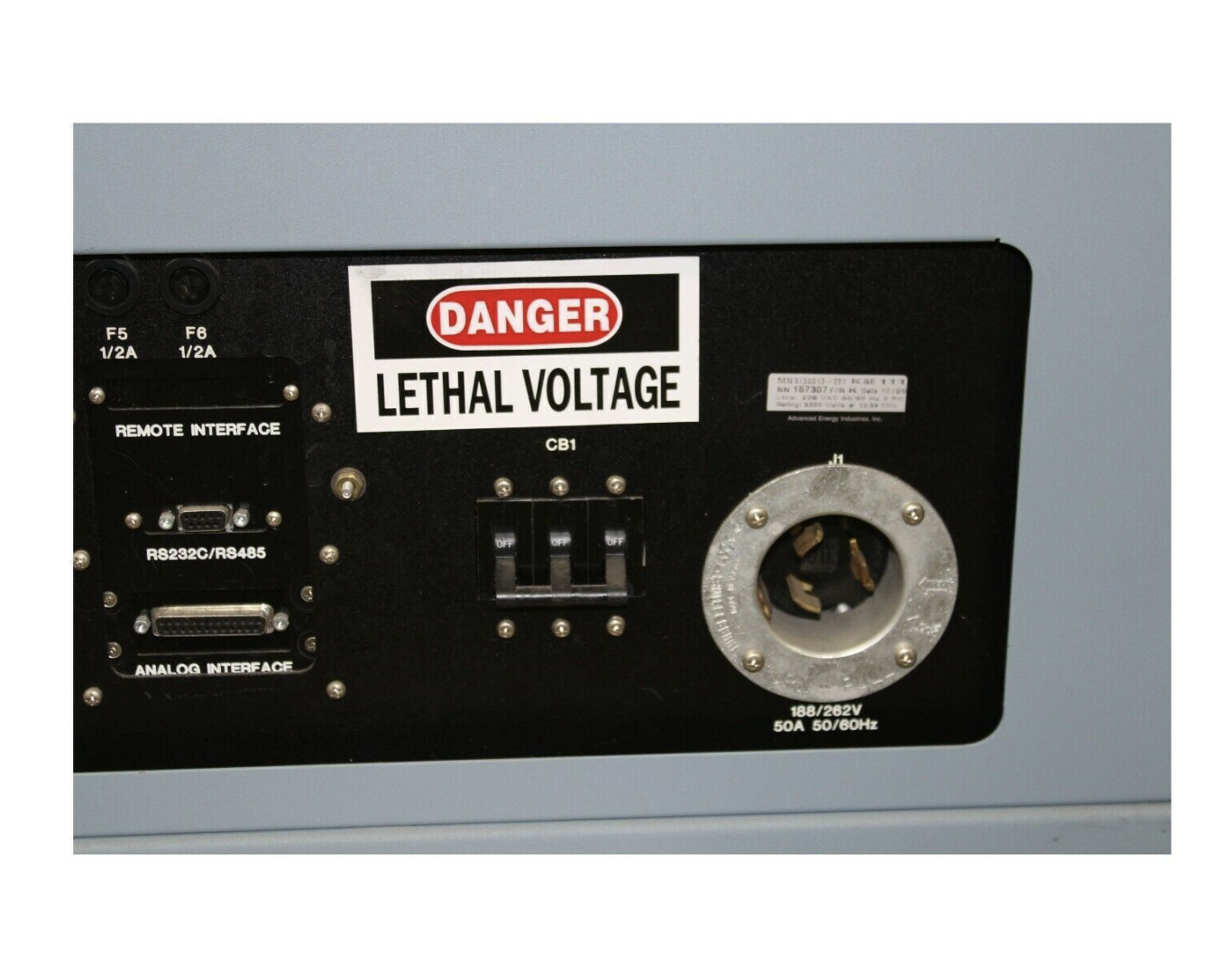 Used Advanced Energy RF50S WATER COOLED RF POWER SUPPLY 3 PH MN3150013-001