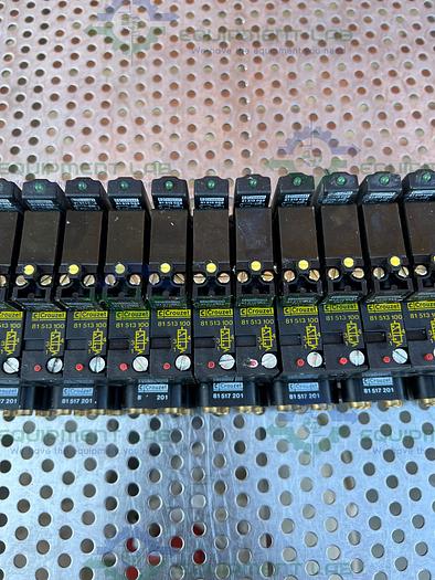 Used Crouzet  81513100 Pneumatic Control Valve w/ Crouzet 81517201 Sub Base