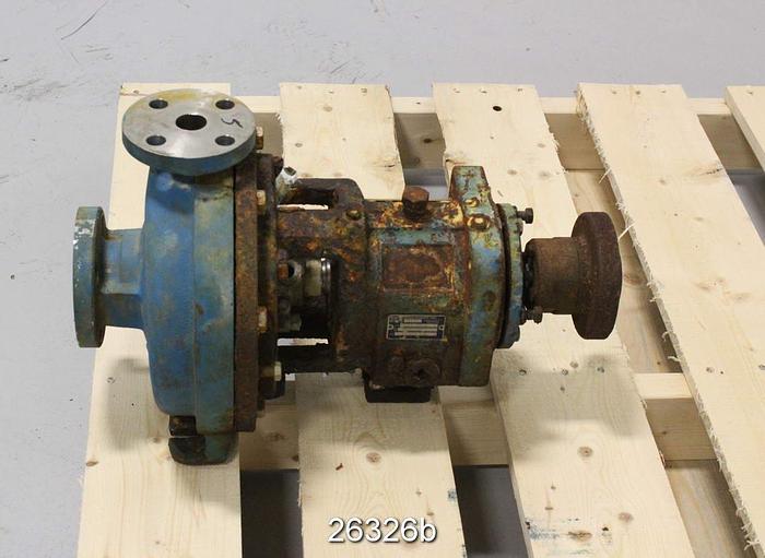 Used Goulds 3196 Pump. 3196, 1X1.5X8, 5 Vane Impeller, 7.5" Diameter Impeller, Stainless Steel Casing, Stainless Steel Impeller, Stainless Steel Stuffing Box, Packing With Stx Power End #26326