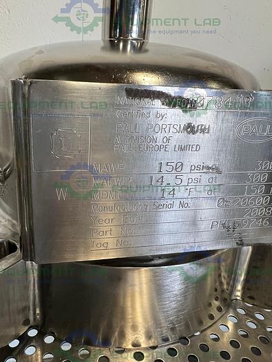 Used Pall PHQ59746 Stainless Steel Filter Housing Cap 9.5" OD w/ 1" Sanitary Fitting