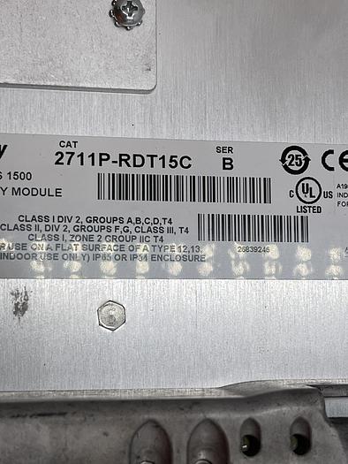 Used Allen-Bradley 2711P-T15C4A8 Ser A, 2711P-RDT15C Ser B, 2711P-RP8A