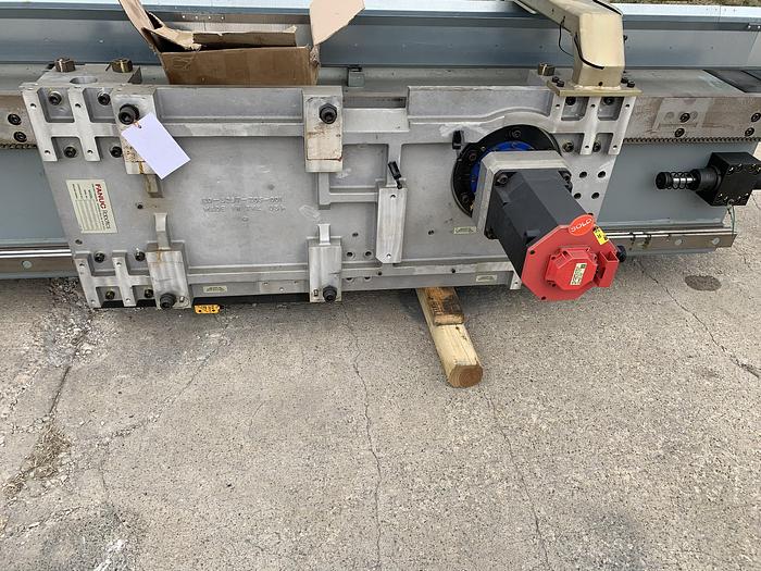 Used FANUC M710iC/70T GANTRY ROBOTIC SYSTEM, R30iA, 8' TALL RAIL X 11'6" OF TRAVEL
