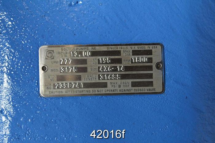Used Goulds 3175 4x6x14 Pump #42016