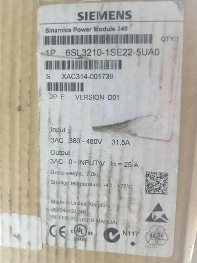 New In Box Siemens 6SL3 210-1SE22-5UA0 Module 6SL3210-1SE22-5UA0