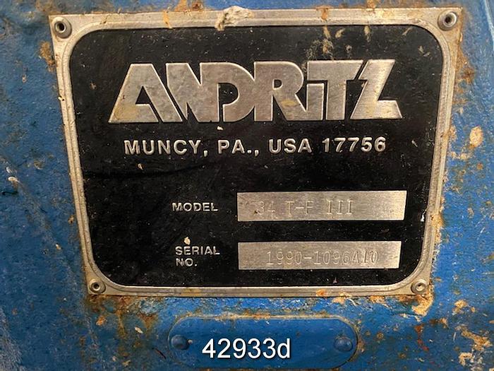 Refurbished Andritz 34 T-F III 34" Twin Flow Disc Refiner #42933