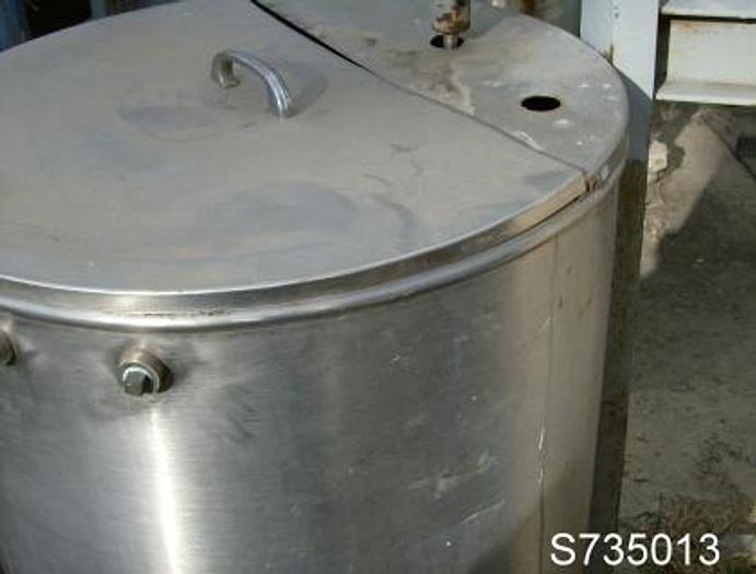 Used Tank, 50 Gallon, S/st, 22" x 36", Agit, 1/4 HP, Cip #S735013