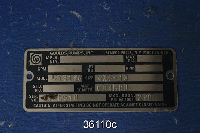 Unused Goulds CV3196 4x6x13 Pump Casing, CD4MCU Stainless Steel #36110
