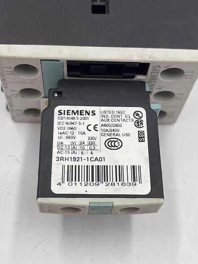 Used Siemens 3ZX1012-0RT02-1AA1, 3RH1921-1CA01