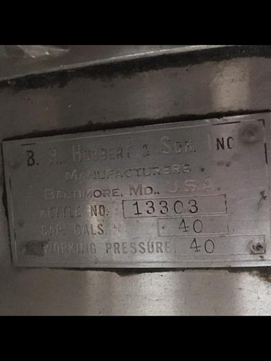 Used HUBERT & SON 40 GAL. ELECTRIC STAINLESS STEEL STEAM KETTLE, (STOCK #862C)