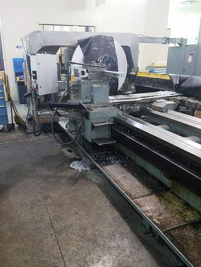 Used American CNC Lathe, Model 53-35, 53” X 252”, 630 rpm, 50 hp, Machine Mate CNC, ID17614