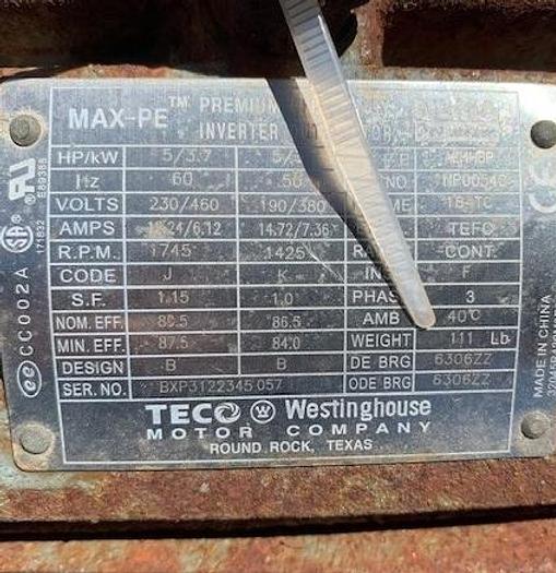 Used Vaughan Chopper Pump HE Series STHE3F6CS