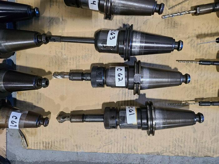 Used Assorted CNC Tool Holders with Cutters & Drills For Milling Machines VMC Tools H