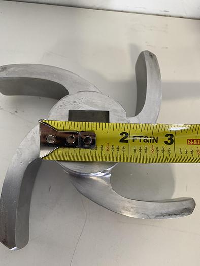 Used 6" Stainless Steel Impeller Blade, 4 Blade w/ 1" Square Bore