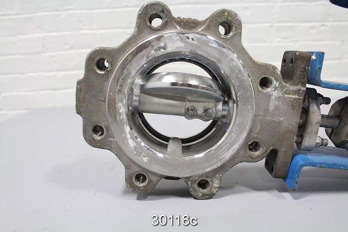 Used Neles Jamesbury 4" Hand Operated Butterfly Valve #30118