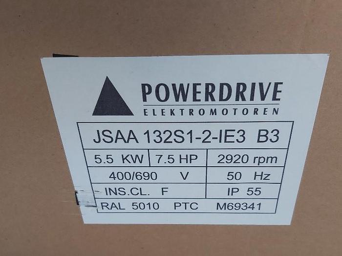 Energiespar Elektromotor mit Fuss, JSAA 132S1-2-IE3, 5,5 KW, 2920 rpm, Pfeiffer, neu -40%