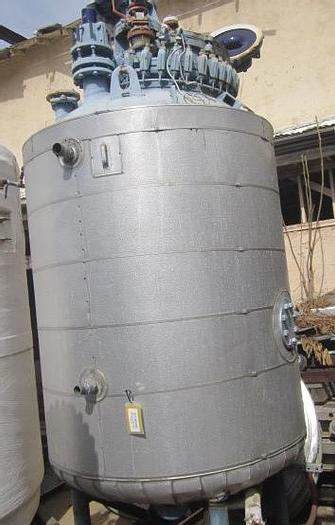 Used Reactor, 500 Gallon, G/L, 100 PSI, Jkt, Agit, Dedietrich, #S736048