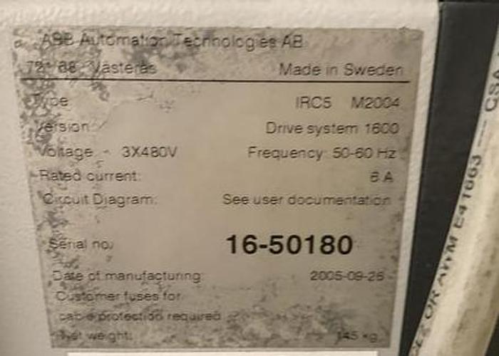 Used ABB IRB 1600-5/1.45 DUAL ARM ROBOTIC CELL WITH ABB TYPE MTC 750 POSITIONER AND IRC5 CONTROLLERS