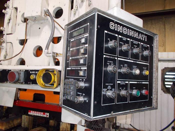 Used 110 TON CINCINNATI HYDRAULIC GAP FRAME PRESS