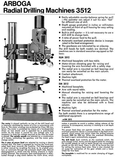 Used Arboga Drilling machine RM 3512