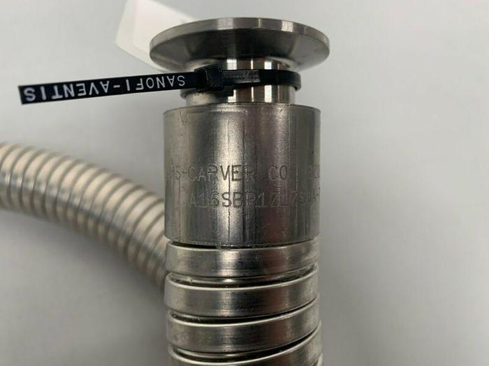 Used Williams-Carver 83" SS Reinforced Flexible Silicon Hose w/ 1" Sanitary Fittings