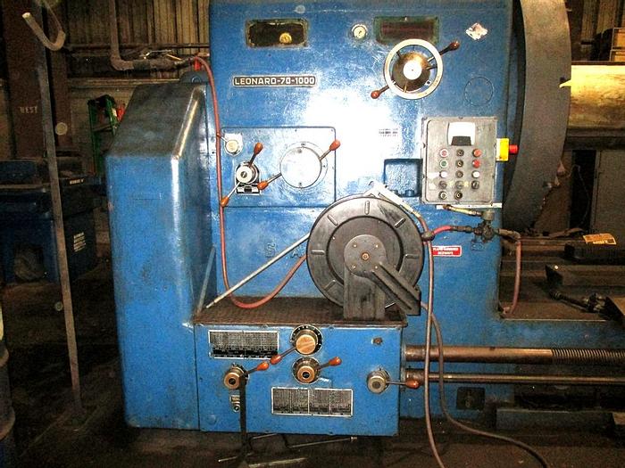 Used 1971 Leonard Heavy Duty Engine, Model 70-1000, 84" Swing, 320" Between Centers, 75 HP, 3 Way Bed Design, (3) Steady Rests
