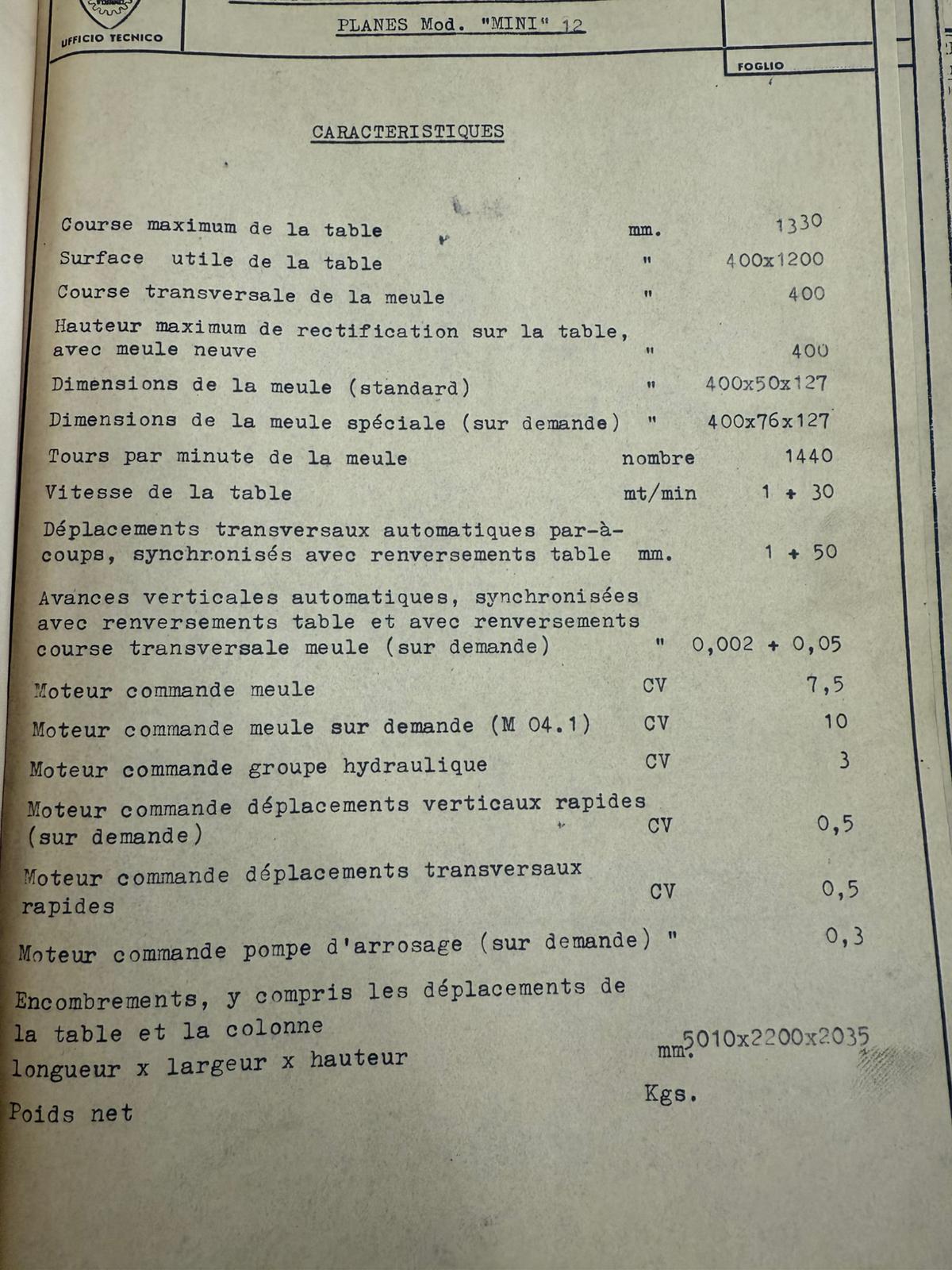 Usato Rettifica tangenziale CAMUT MINI 12 1200X400