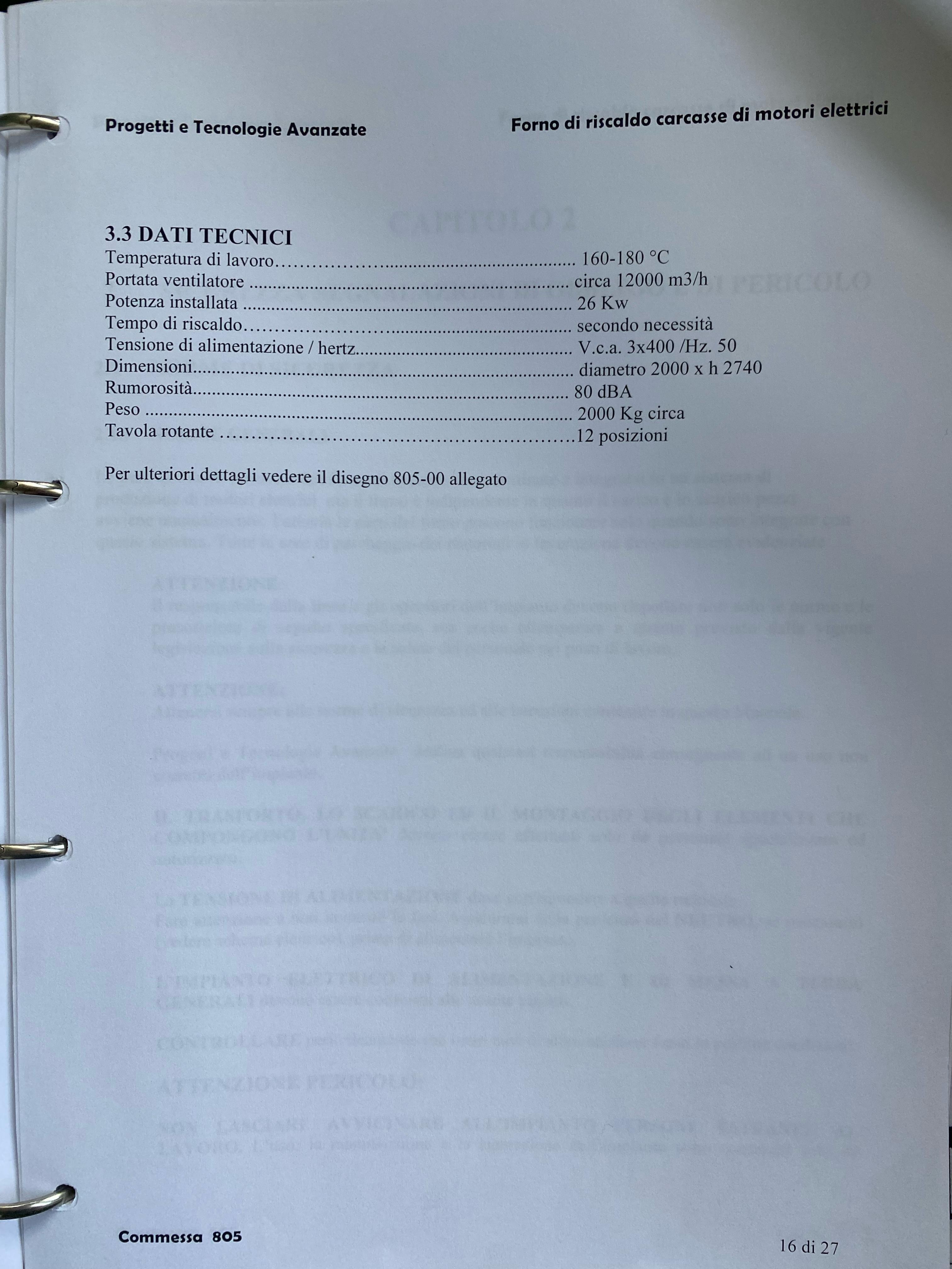 Usato Forno rotativo di riscaldo per carcasse di motori elettrici