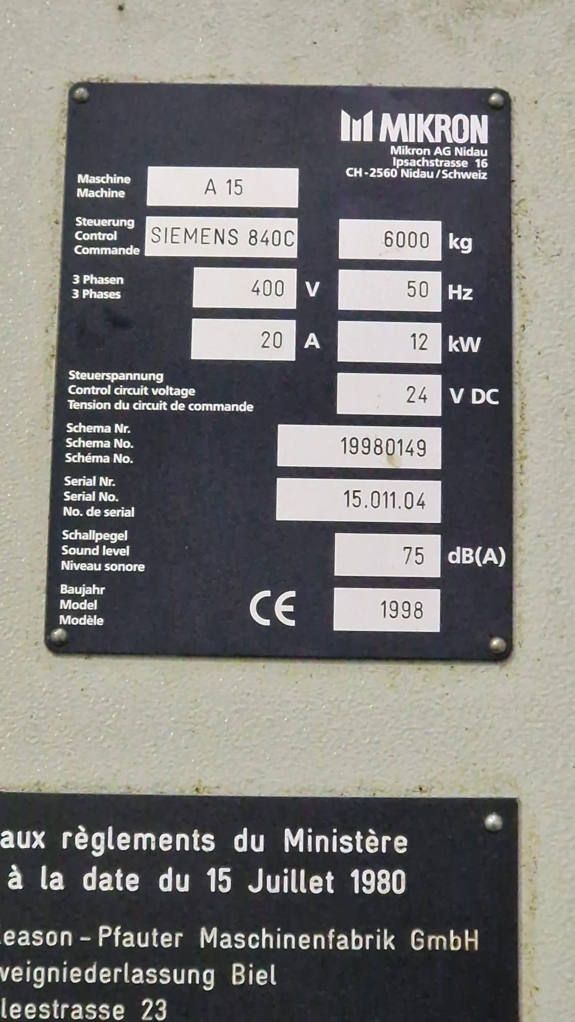 Usato Dentatrice a creatore PFAUTER MIKRON A 15 CNC