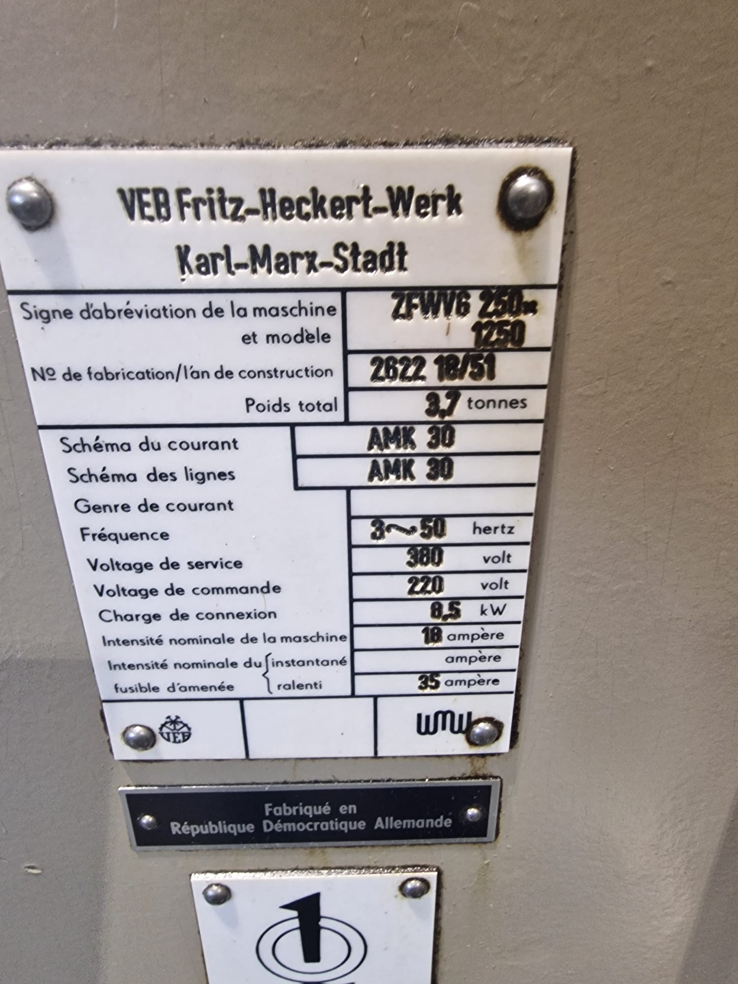 Usato HECKERT ZFWVG 250x1250