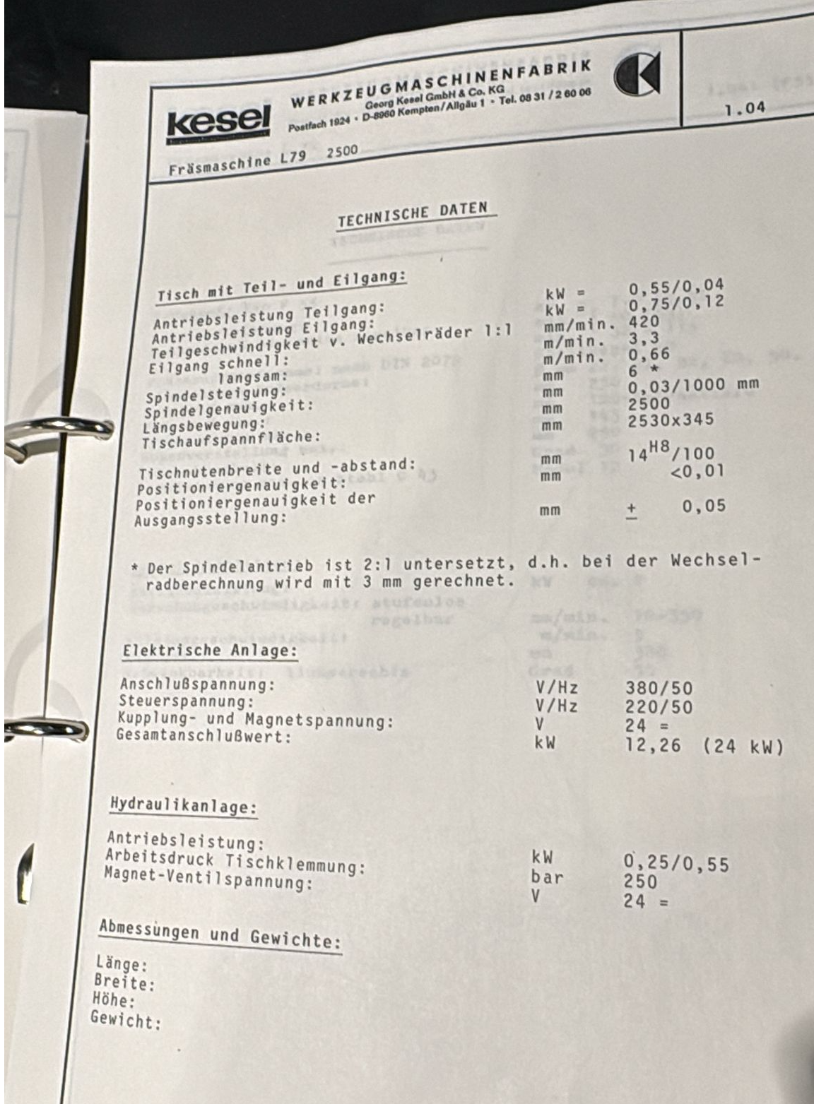 Usato Fresatrice per cremagliere KESEL L79/2100