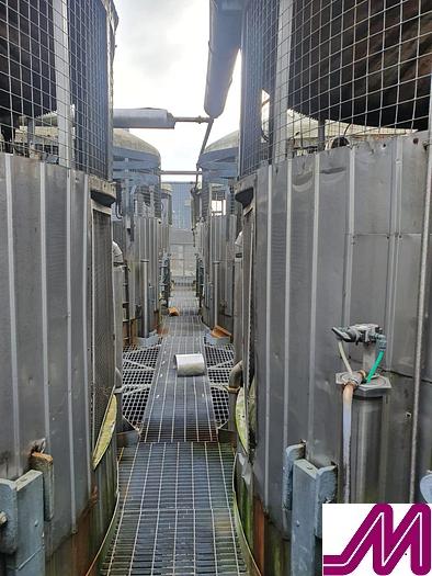 Used 200,000 Litre (2000 Hl) Stainless Steel Jacketed Fermenter with Conical Base
